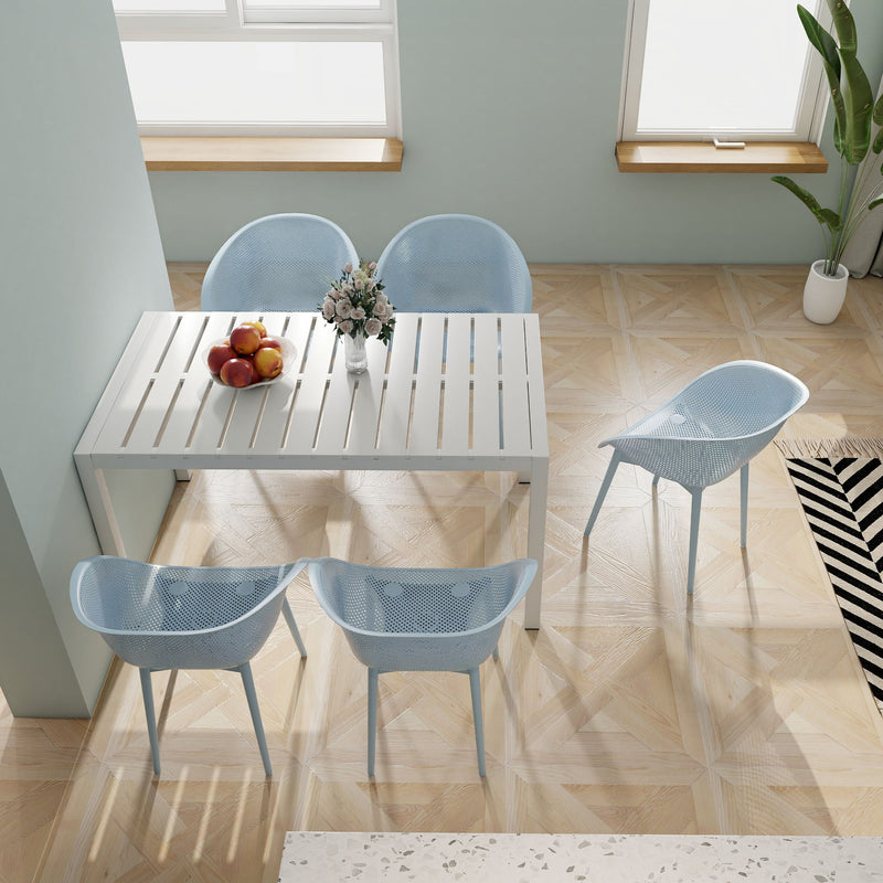 2 Piece Durable Single Chair With Mesh Hollow Out Design