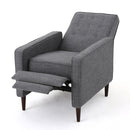Mid-Century Modern Recliner With Button Tufted Waffle Stitch
