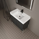 Freestanding Bathroom Vanity With Resin Sink And Storage Cabinet