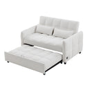 Loveseat Sofa Pull-Out Bed With Adjustable Backrest, 3 USB Ports And 2 Lumbar Pillows For Living Room