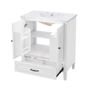 Vintage Style Bathroom Vanity With Sink, Multi Functional Storage, Soft-Closing Door