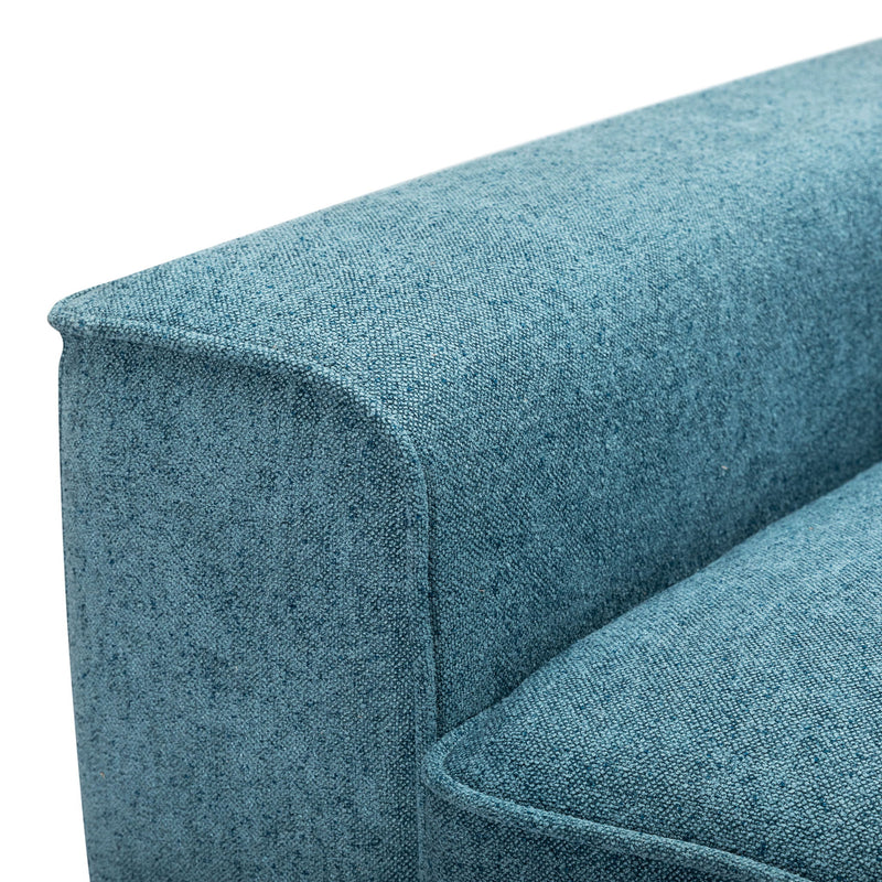 Modern Fabric Sofa With Plush Cushions, Sleek Arm Design