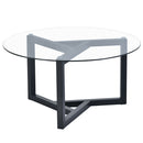 Round Glass Coffee Table Modern Cocktail Table