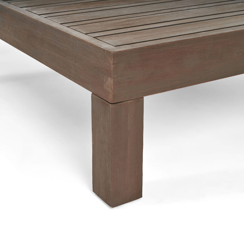 Oana Brava - Rustic Coffee Table With Slat Panel Design - Gray
