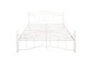 Queen Size Metal Bed Frame with Headboard and Footboard White