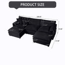 Modern Comfy Deep Seat Modular Sectional Sofa Cloud Couch With Ottoman