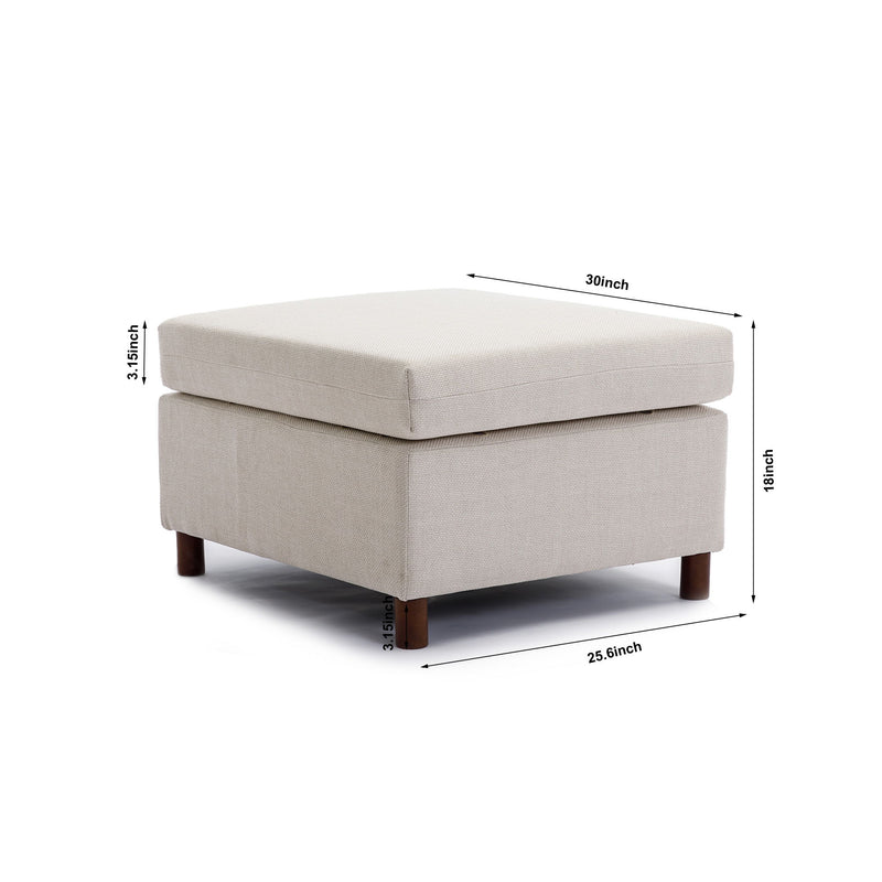 4 Seat Module Sectional Sofa Couch With 2 Ottoman For Living Room, Seat Cushion And Back Cushion Non-Removable And Non-Washable