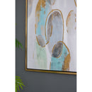 Modern Oil Painting, Square Framed Wall Art For Living Room Dining Room - Multicolor