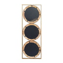 3 Mirror Piece Wall Mirror InRectangular Frame, Home Wall Decor For Bedroom Living Room - Brown