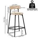 Boho Style Handwoven Paper Rope Counter Stools (Set of 2)