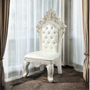 Adara - Side Chair (Set of 2) - Pearl White Synthetic Leather & Antique White