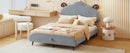Upholstered Platform Bed With Sheep Shaped Headboard