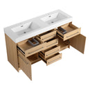 Freestanding Bathroom Vanity With Resin Sink, Soft-Closing Doors And Drawers