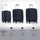 Softside Luggage Expandable 3 Piece Set Suitcase Upright Spinner Softshell Lightweight Luggage Travel Set - Dark Blue