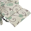 Modern Manual Recliner, Home Theater Chair With Adjustable Backrest For Living Room - Beige / Blue