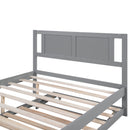 Full Size Platform Bed with Adjustable Trundle,Gray(Old SKU:SM000248AAE)