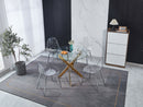 Transparent Plastic Seat Dining Chair (Set of 4)