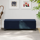 Velvet Storage Bench, Upholstered End Of Bed, Storage Ottoman Benches, Fabric Ottoman Bench With Large Storage Space For Living Room Entryway Bedroom - Dark Blue