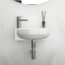 Modern Aesthetic Rectangle Wall Mount Bathroom Sink With Single Faucet Hole