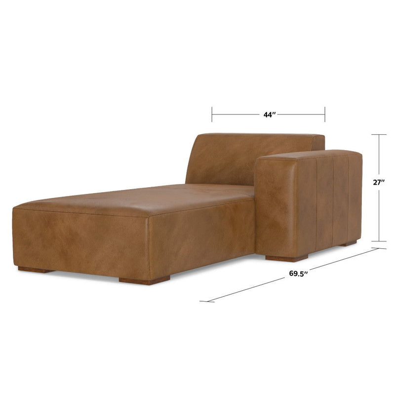 Rex - Right Chaise Sofa Module - Brown