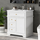 Freestanding Bathroom Vanity With Sink, Soft Closing Door, Tip Out Drawer