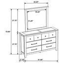 Hazlewood - 6-Drawer Bedroom Dresser With Mirror - Vineyard Oak