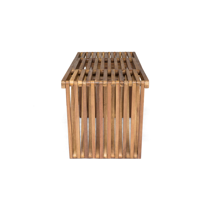 Gloaming - Outdoor Bench With Slat Design And Triangular Base