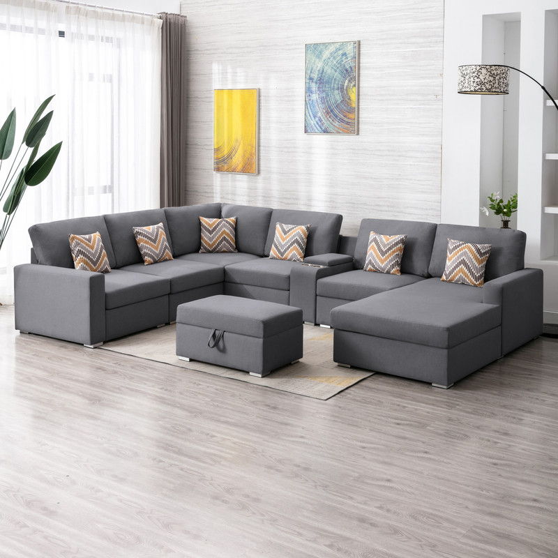 Nolan - 8 Piece Sectional Sofa With Interchangeable Legs