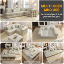 Modular L Shaped Floor Living Room Sofa Set With 6 Pillows
