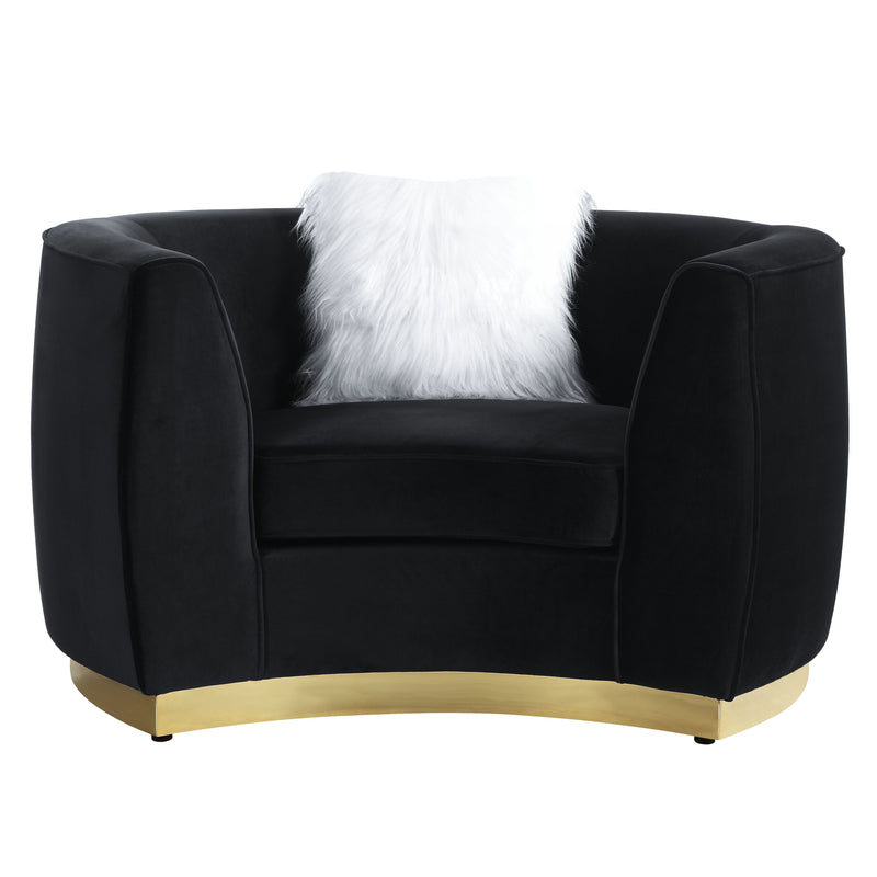 Achelle - Chair - Black Velvet - Atlantic Fine Furniture Inc