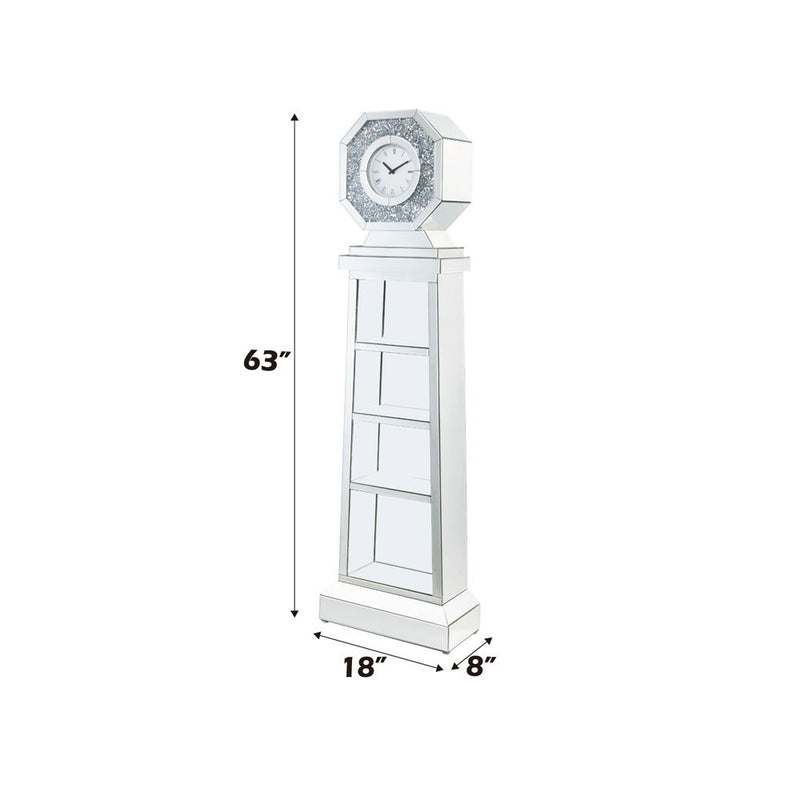 Noralie - 63" Grandfather Clock - Mirrored & Faux Diamonds