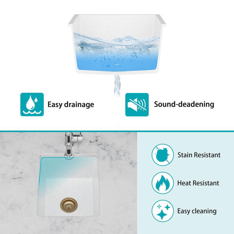 Quartz Composite Undermount Single Bowl Kitchen Sink