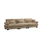 Modern Velvet Sofa With Bolstered Armrests And Pillows