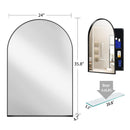 Arched Recessed Medicine Cabinet, Metal Framed Bathroom Wall Cabinet With Mirror And Adjustable Shelves, Wall Mirror With Storage For Bathroom