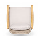 2 Piece Outdoor Acacia Wood Patio Club Chair, Patio Furniture Arm Chair With Woven Rope Backrest, Deep Seating For Porch - Light Teak / Beige