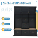 Entryway Hall Tree With Bench And Storage, 5 In 1 Coat Rack