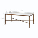 Metal Rectangle Coffee Table With Tempered Glass Top - Bronze