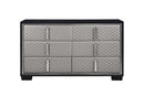 Nicola - Dresser - Silver Synthetic Leather & Black