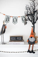 Iron Boo Banner With Bats, For Halloween Holiday Decor - Black / Gray / Orange