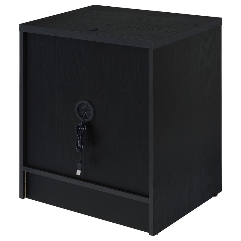 Transitional Nightstand With Dual USB Charging And Motion Sensor Light
