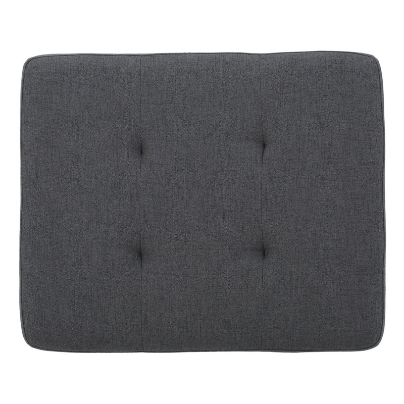 Ottoman With Birch Wood Legs And Cushioned Top For Comfort