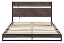 Platform Queen Bed with Socket, Fast Assemble Design