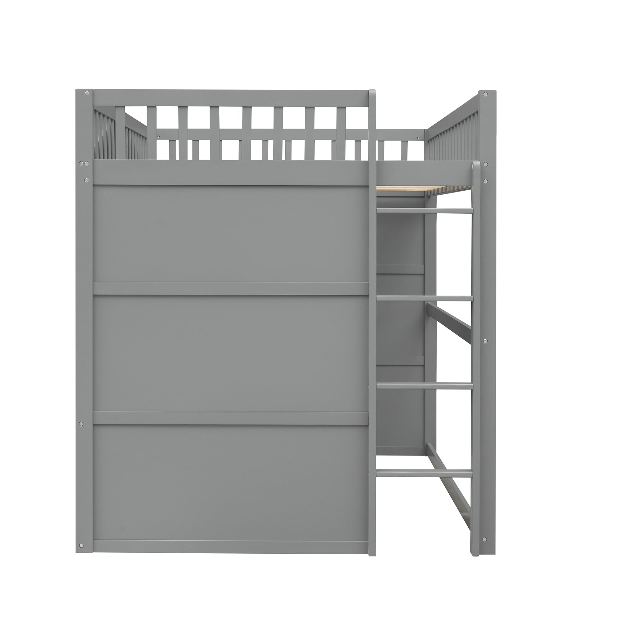 Full Size House Loft Bed With Ladder-Gray - Atlantic Fine Furniture Melbourne FL