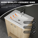 Modern Freestanding Bathroom Vanity With Ceramic Sink And Soft Closing Doors