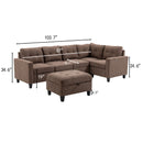 Modular Sectional Sofa Assemble Modular Sectional Sofas Bundle Set Cushions, Easy to Assemble Left & Right Arm Chair,Corner Chair, Ottomans Table