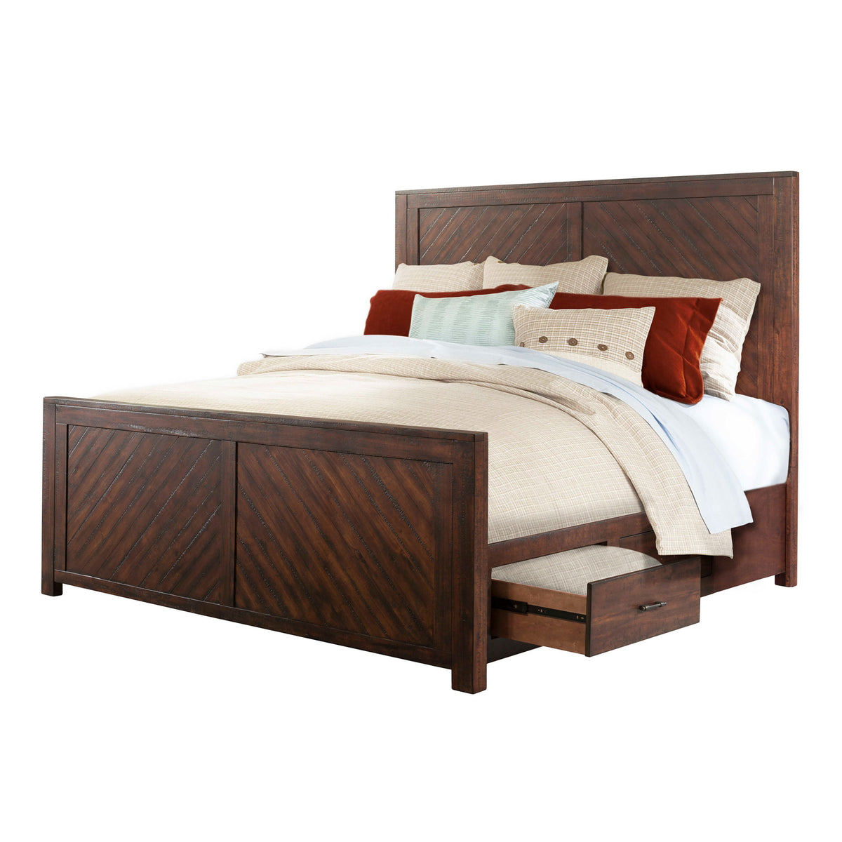 Jax Platform Storage Bed in Dark Brown by Elements International, view 4