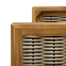 Outdoor 4 Seater Acacia Wood Chat Set With Wicker Accents And Cushions - Teak / Mixed Brown / Beige