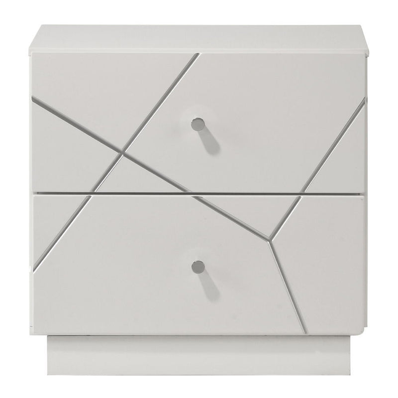 Esther - Nightstand - White / Silver