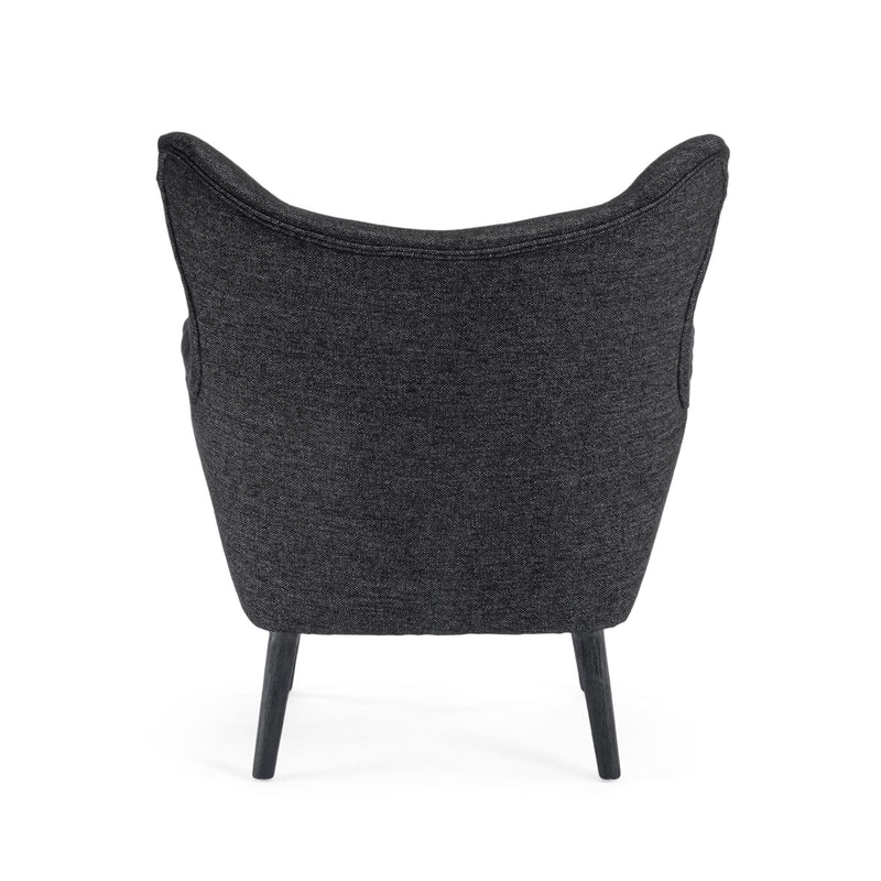 Mid - Century Modern Arm Chair With Wingback Design Wood Legs