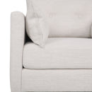 Contemporary Fabric Club Chair With Birch Wood Legs - Beige